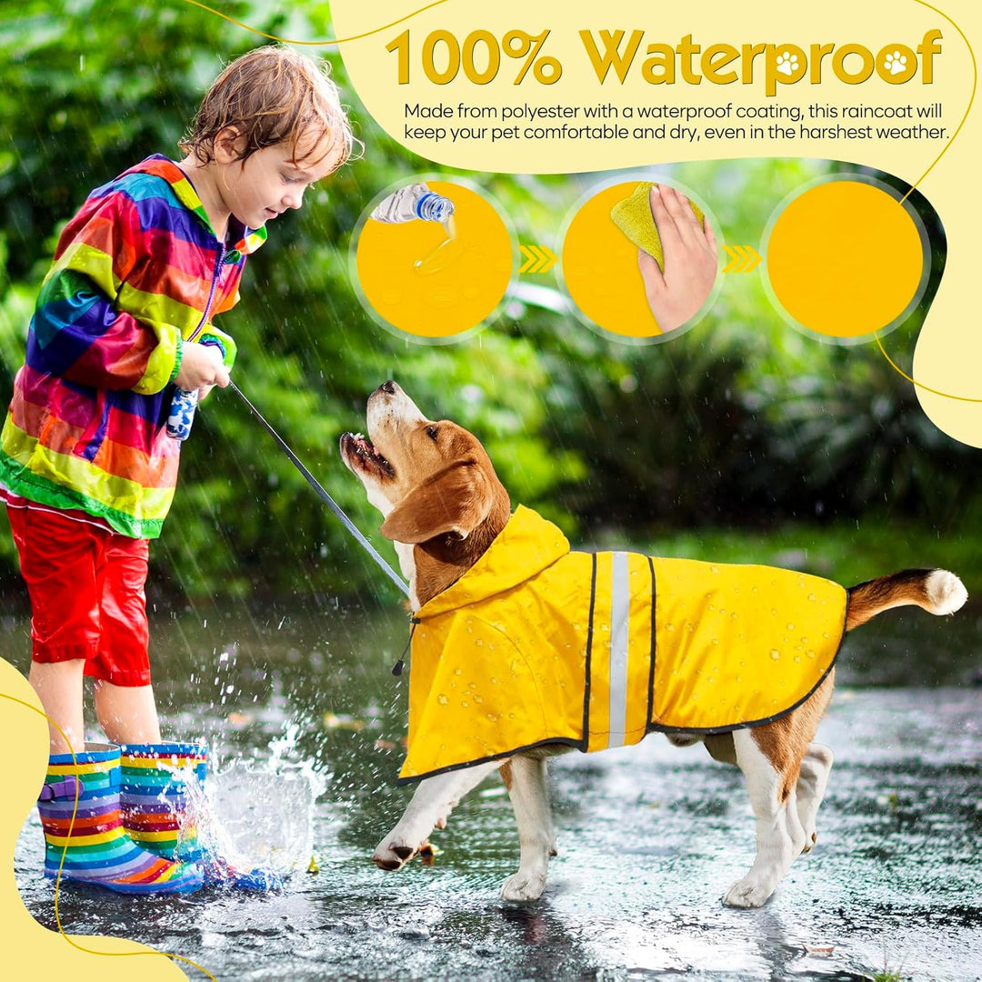 Weesiber Regenmantel Hund – Reflektierender hunderegenmantel wasserdicht verstellbare Regenjacken fü