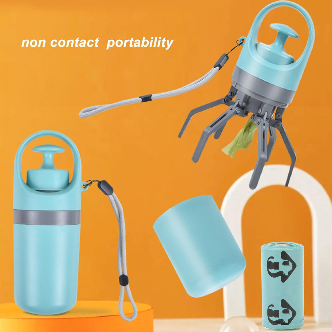 Jiawu Kotschaufel, Tragbarer Kotschaufel für Hunde mit Integriertem Kotbeutelspender, 6-Klauen-Hunde