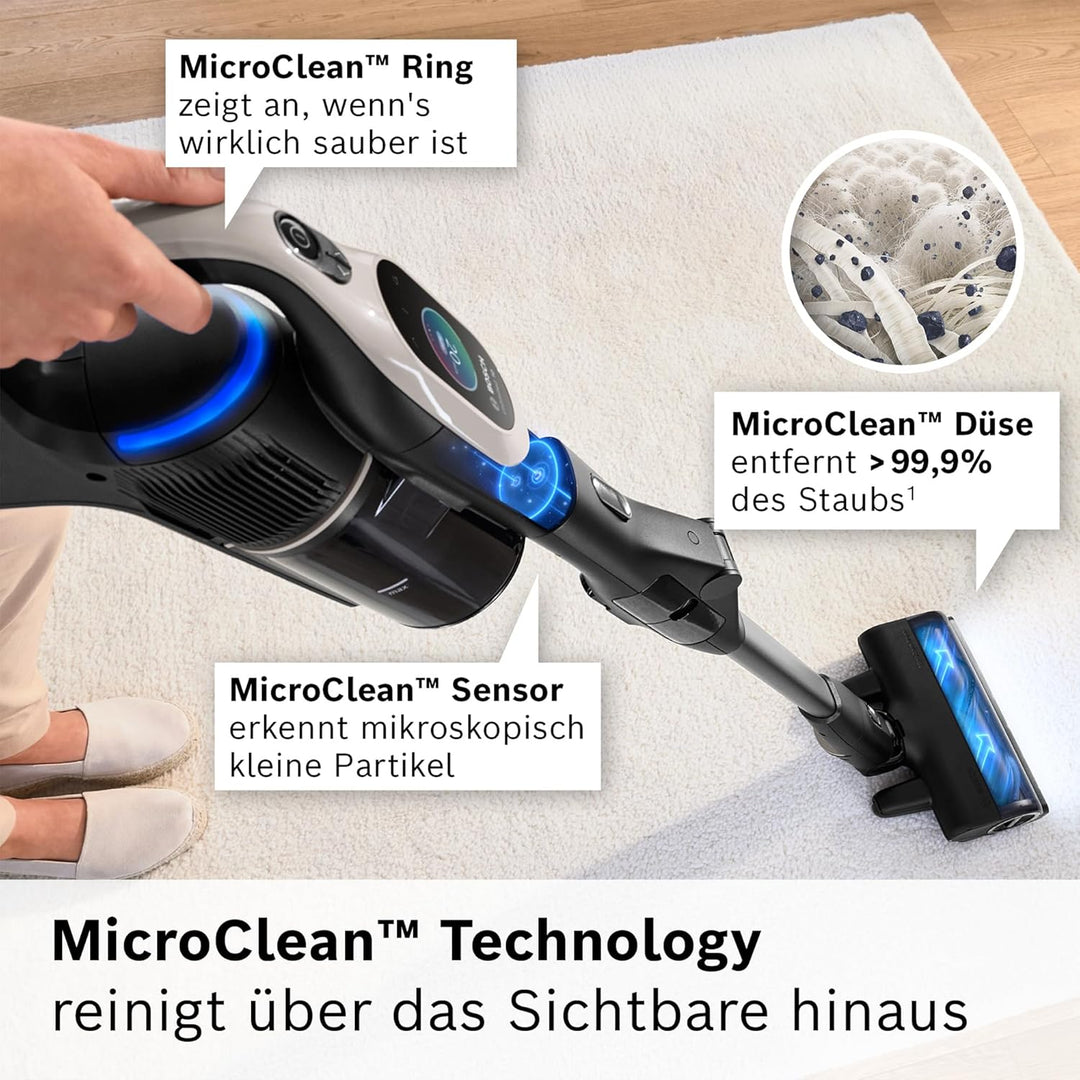 Bosch Akku-Staubsauger Unlimited 10 BTS1042GQC, kabellos, MicroClean Technology, TFT-Display, Staubk