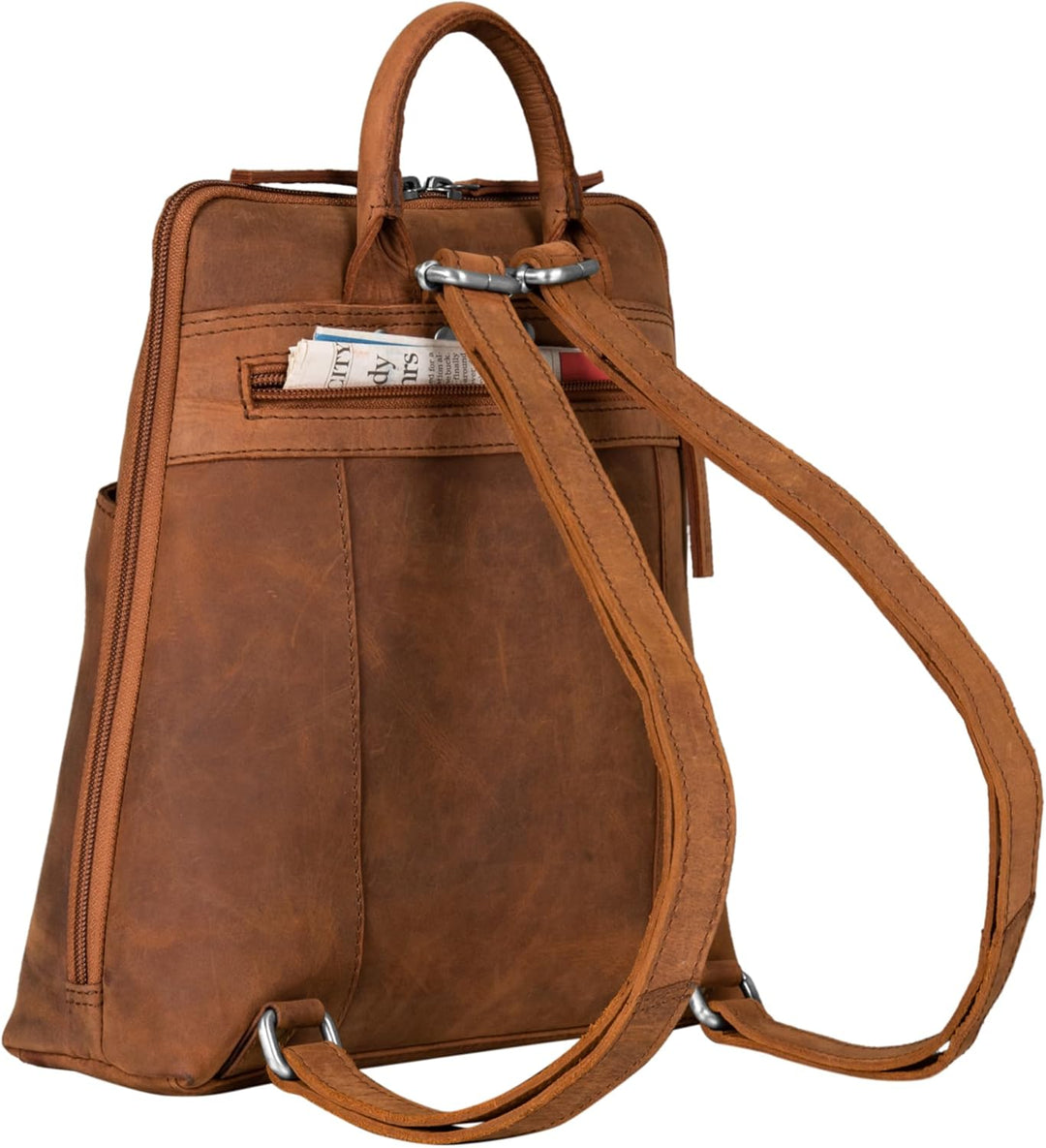 STILORD 'Holly' Rucksack Frauen Klein Leder Rucksackhandtasche Damen Lederrucksack für iPad und DIN
