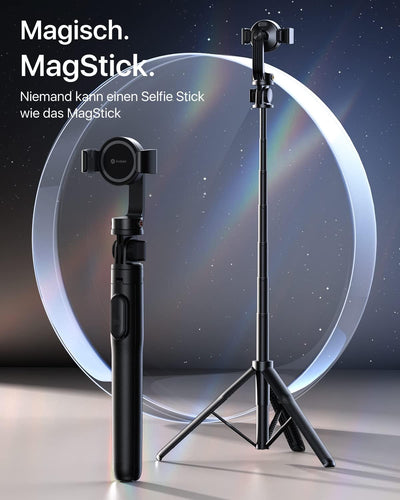 [2024 Ganz Neues Entwurf] andobil Magnet Selfie Stick Stativ für MagSafe,Extendable Handy Stativ für