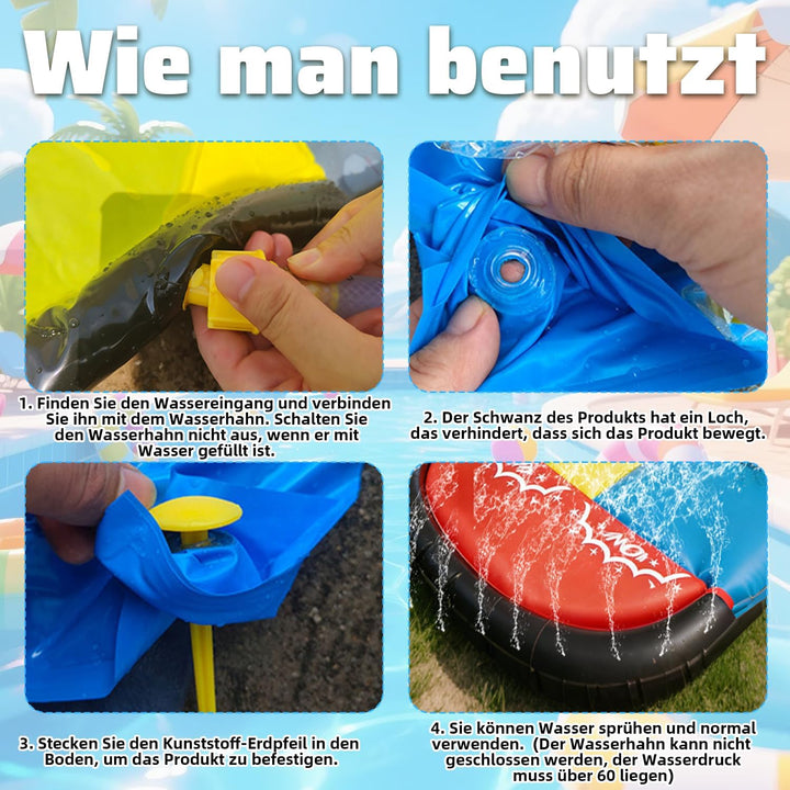 15.75ft/480cm Wasserrutsche und 2 Bodyboards | Garten-Wasserrutsche Sommer-Rutsch-Wasserrutschen Was