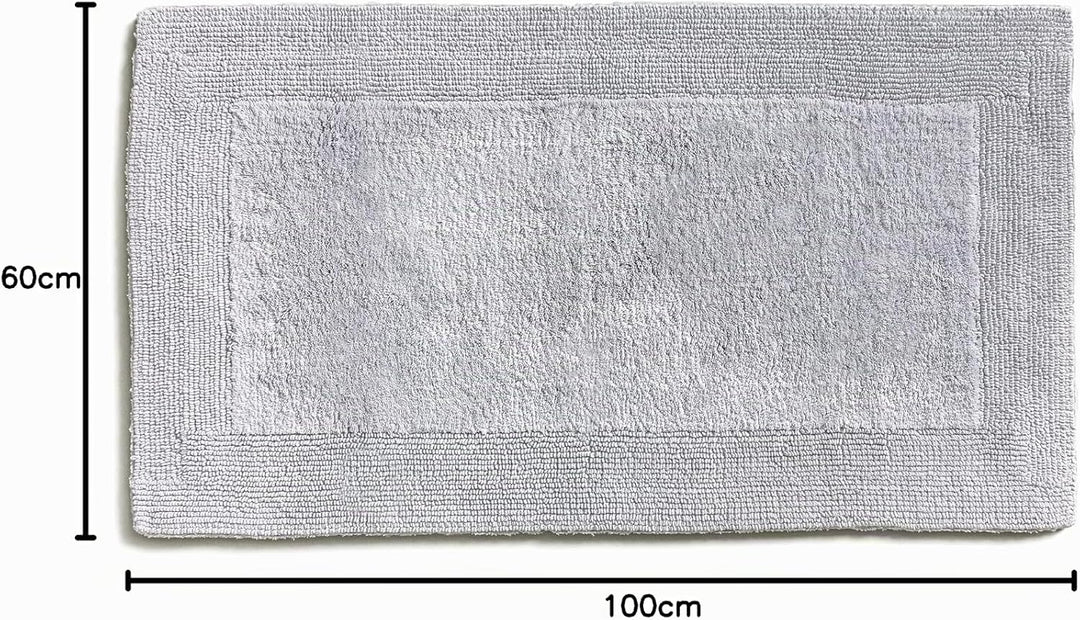 Möve Loft getuftete Badematte, Doubleface 60 x 100 cm aus 100% Baumwolle, Silver