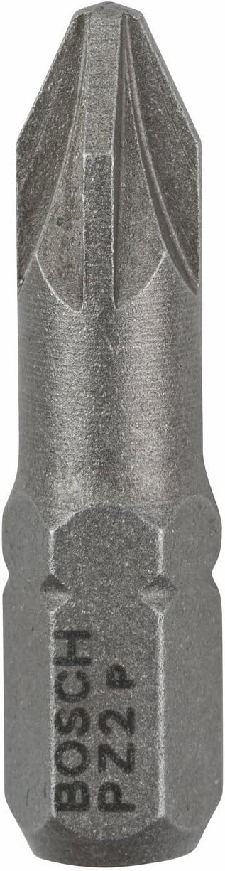 Bosch Professional Bit Extra-Hart für Pozidriv-Kreuzschlitzschrauben (PZ2, Länge: 25 mm, 100 Stück)