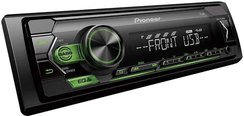 Pioneer MVH-S120UBG, 1DIN Autoradio mit RDS, grün, halbe Einbautiefe, 4x50Watt, USB, MP3, AUX-Eingan