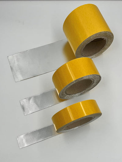 Selbstklebendes Hitzeschutz Tape/Hitzeschutzband - aluminiumbeschichtet - bis 500°C (3,5cm x 5m), 3,