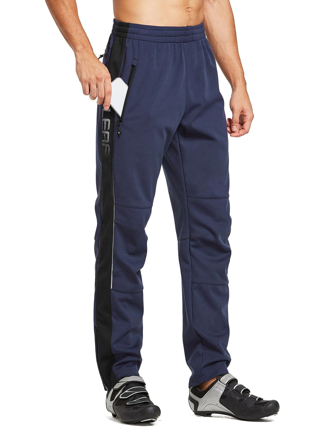 baleaf Fahrradhose für Herren, mit Fleece gefüttert, wasserdicht, Winddicht, Wanderhose, isoliert, O
