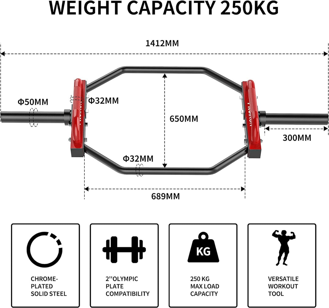 PROIRON Hexagon Hantelstange, Hex Bar Trap Bar Hexagon Hantelstange Olympic Bar Hexagon Stange für K