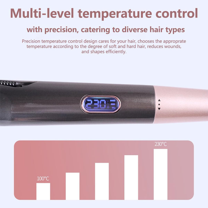 2-in-1 Glätteisen & Lockenstab: LCD-Temp.display, 10 Temp.-Stufen (140-230°C), 3D-Floating-Platten,