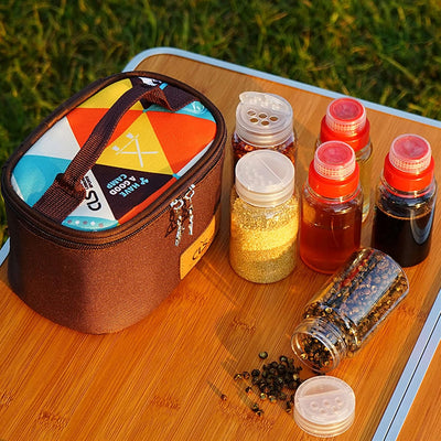 MKNZOME Outdoor Seasoning Gewürzbehälter Portable kleiner Salzstreuer BBQ Gewürzflasche Set Transpar