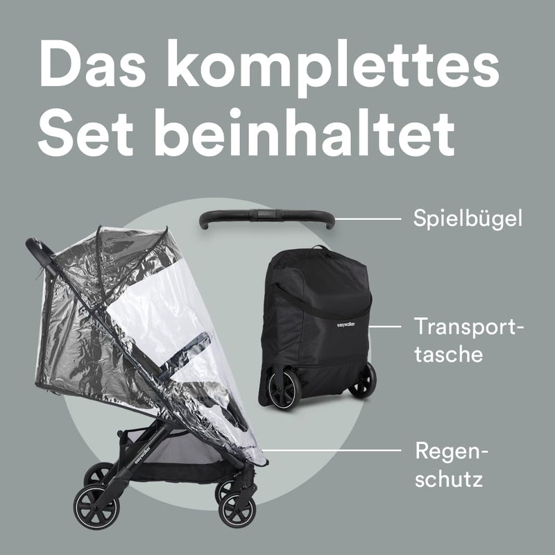 Easywalker Jackey Buggy 0-22 kg, Leichtgewicht, Automatisch faltbar, Einzigartiges Zubehörsystem, mi