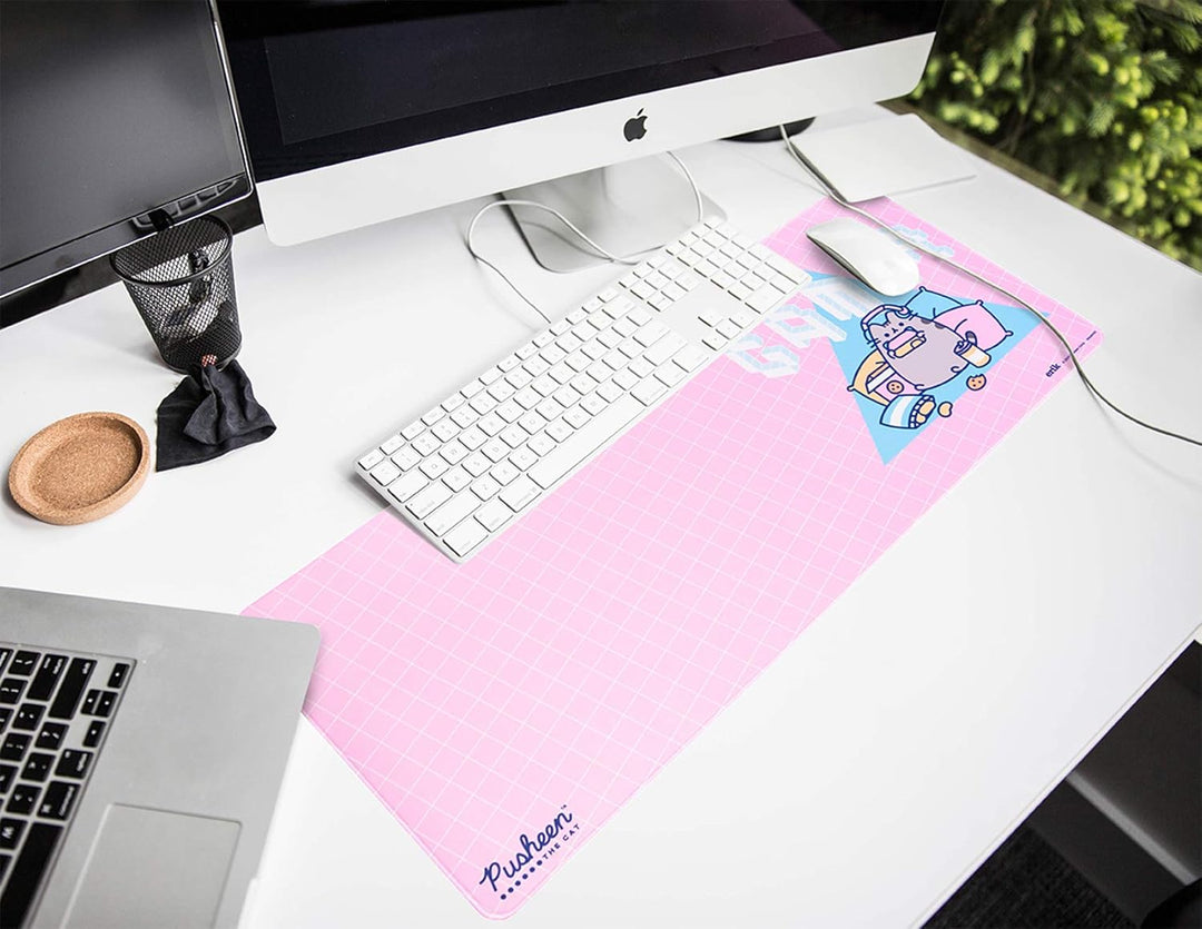 Grupo Erik Gaming Mauspad XXL Pusheen Mauspad Pink Gross - Gaming Mousepad XXL rutschfest und Wasser