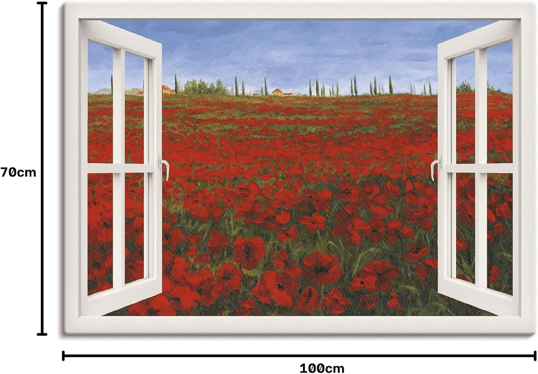 ARTland Leinwandbilder Wandbild Bild auf Leinwand 100x70 cm Landschaften Fensterblick U1TK 4 Jahresz