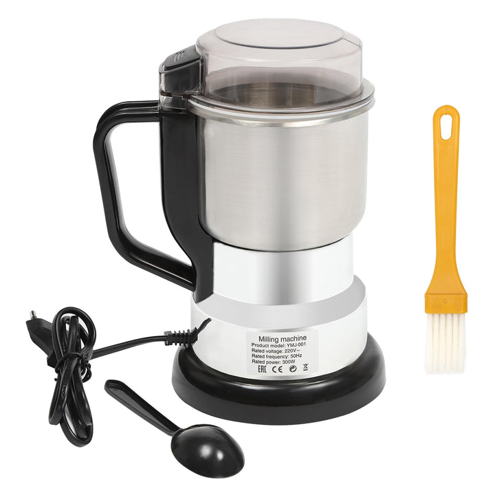300W Elektrische Kaffeemühle, 500ml Edelstahl Kaffeebohnen Getreide Nuss Bohne Mahl, Gewürze Nuss-Bo
