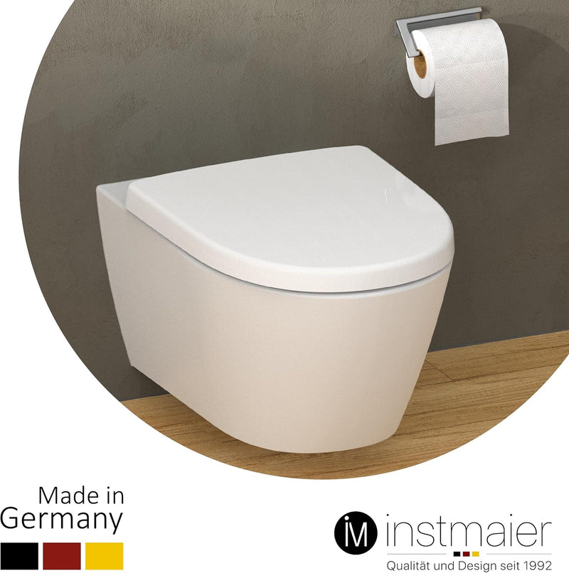 instmaier | D-Form | Toilettendeckel mit Absenkautomatik weiss | Made in Germany | Toilettensitz aus