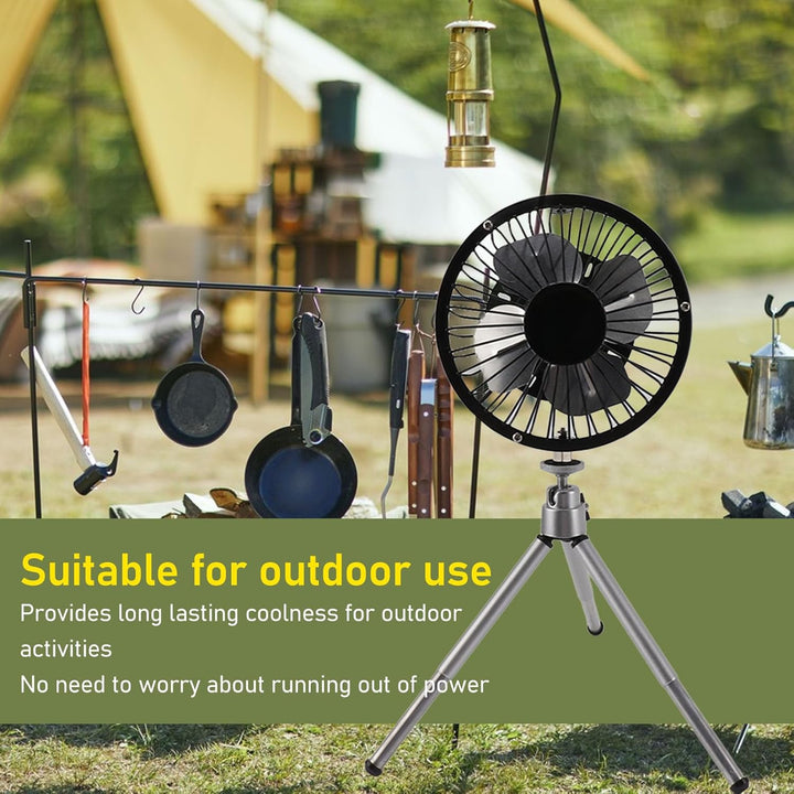 Zunate Solarbetriebener Ventilator, 20 W Campingventilator mit Solarpanel, 13 cm Solarpanel betriebe