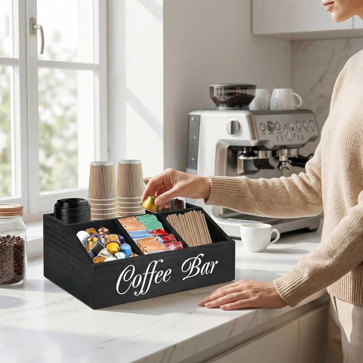 Kaffee Organizer Holz Kaffeebar Möbel, Coffee Bar Organizer Holz Kaffee Spender Organizer-aufbewahru