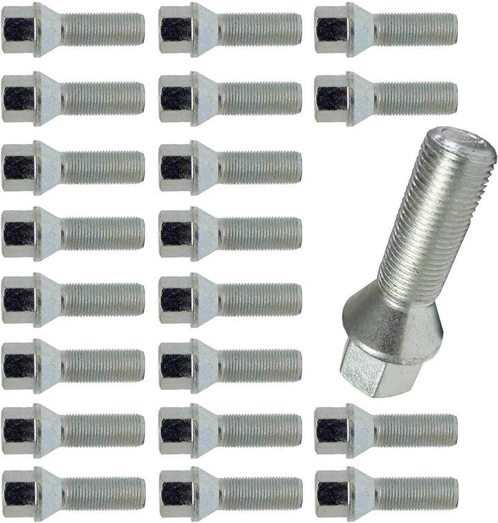 TRACER 20 Radschrauben Radbolzen M12x1,5 28mm Kegelbund kompatibel mit Audi BMW VW Chrysler Citroen