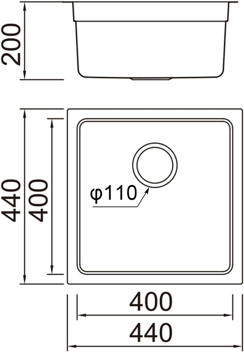 JASSFERRY Küchenspüle 1 Becken Unterbau-Küchenspüle, Unterbauspüle mit Geschirrkorb 440 x 440 Edelst