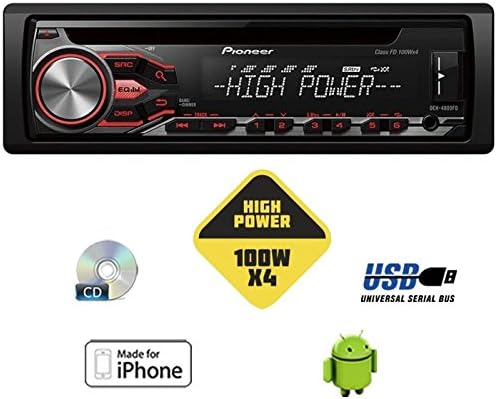 Pioneer DEH-4800FD High Power Autoradio mit RDS-Tuner, USB und AUX-In Unterstützt iPod/iPhone und di