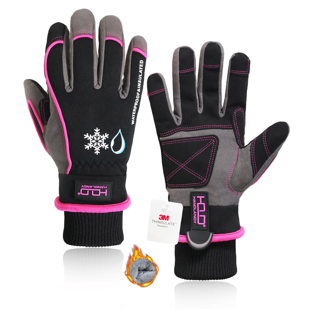 HLDD HANDLANDY wasserdichte Handschuhe für Herren, Winddichte Thermohandschuhe, Touchscreen Winterha