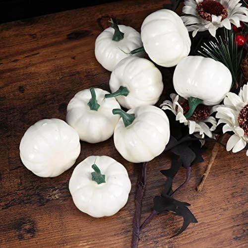 O-Kinee Kürbis Herbst Dekoration Draussen, 12 Stück DIY Kürbis Deko, Künstliche Pflanzen Kürbisse, W