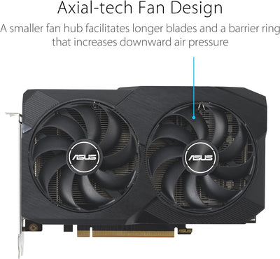 ASUS Dual Radeon RX 7600 V2 OC Edition 8GB GDDR6 Gaming Grafikkarte (AMD Radeon RX7600, PCIe 4.0, 1x