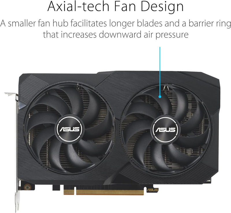 ASUS Dual Radeon RX 7600 V2 OC Edition 8GB GDDR6 Gaming Grafikkarte (AMD Radeon RX7600, PCIe 4.0, 1x