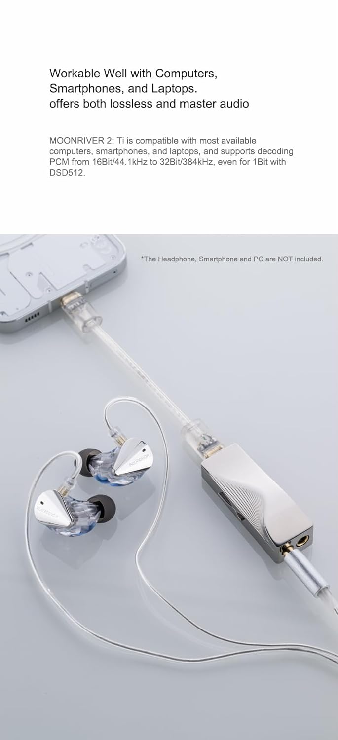 Moondrop Moonriver 2: TI Portable DAC/AMP DSD512 DSD Decoding Dual CS43198 Austauschbarer Typ-C Port