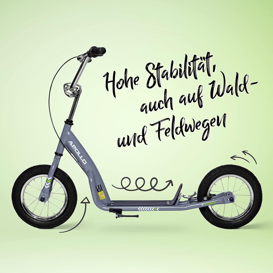 Apollo Retro Scooter Paradise | Roller mit Luftreifen 12,5 Zoll | Stylisher Tretroller für Kinder un