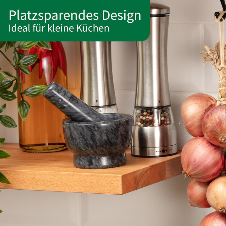 Chefkoch Mörser mit Stössel aus Granit – Zum Zerleinern, Mahlen & Zerstossen – Perfekt für frische K