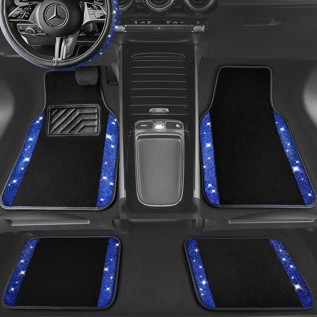 CAR PASS Bling Diamant Auto Fu?matten, Gl?nzend Glitzernder Kristall, Universal Fussmatten Auto mit