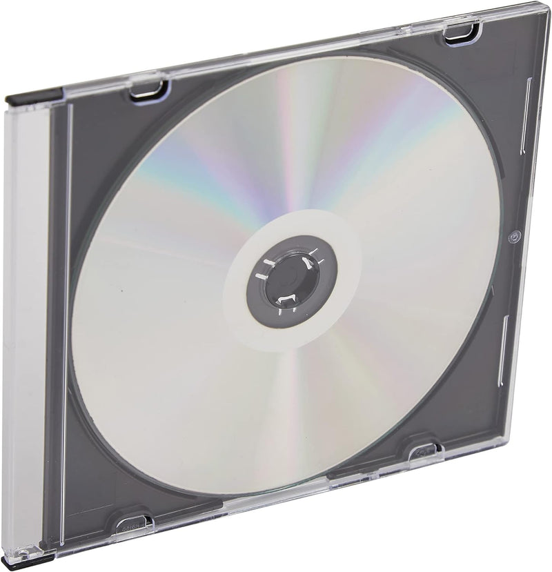 CD- / DVD-Hülle für 1 CD / DVD, 5.2 mm, transparent mit schwarzer Schale, 100 Stück