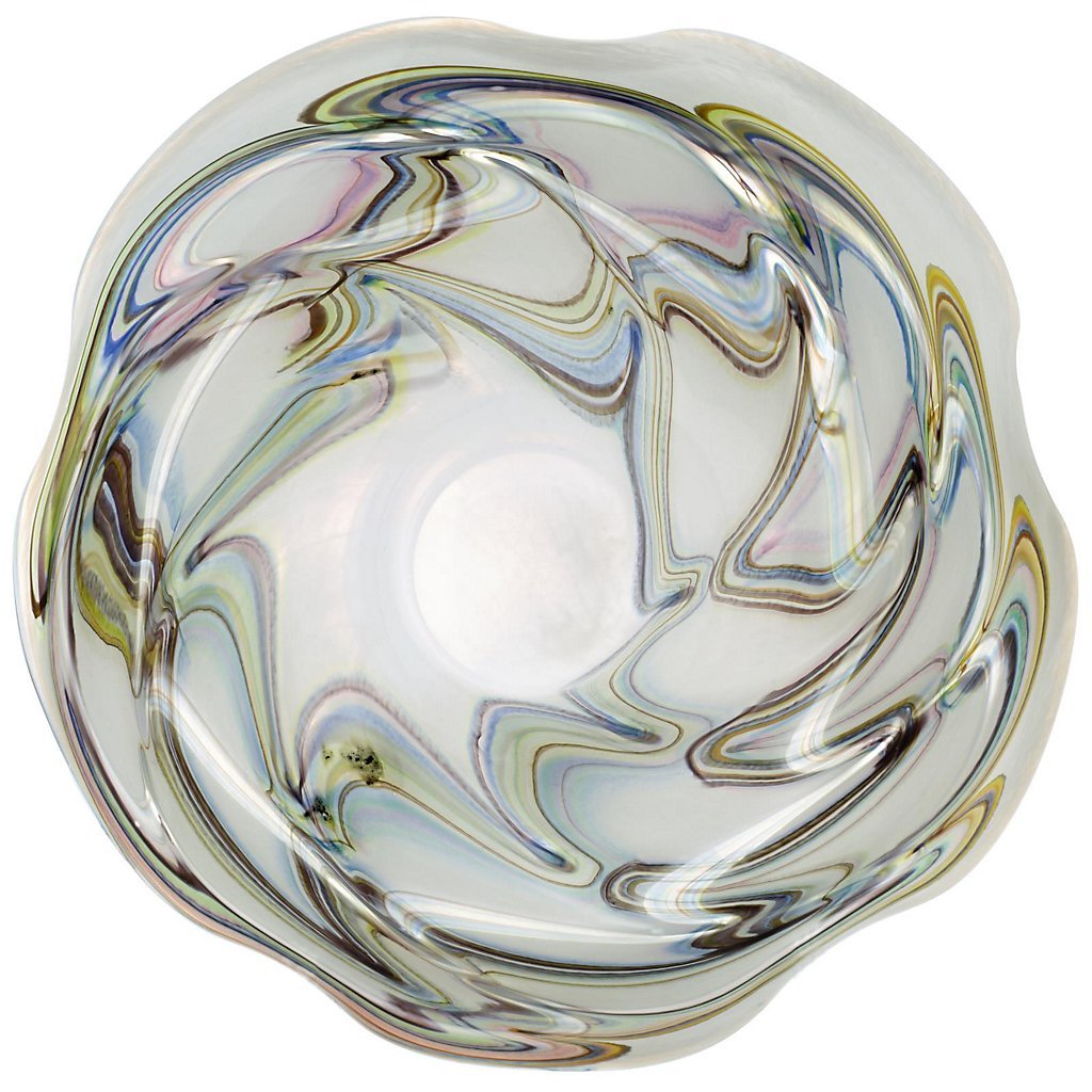CRISTALICA Schale Fadendekor Pavel Weiss/braun Ø 19cm