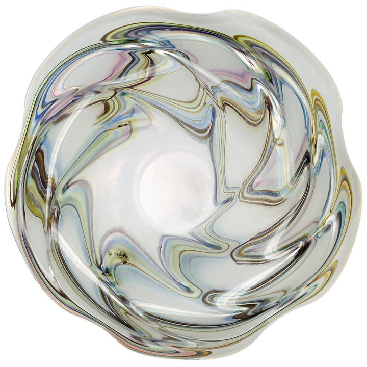 CRISTALICA Schale Fadendekor Pavel Weiss/braun Ø 19cm