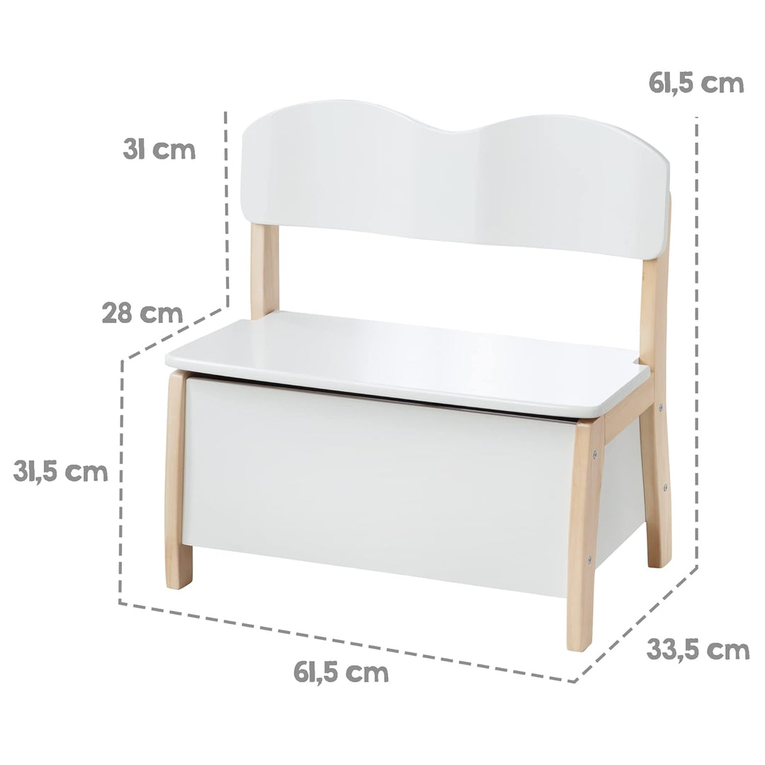 roba Kindertruhenbank, aus Massivholz und MDF gefertigt, Rücken und Sitzfläche bicolor Kindertruhenb