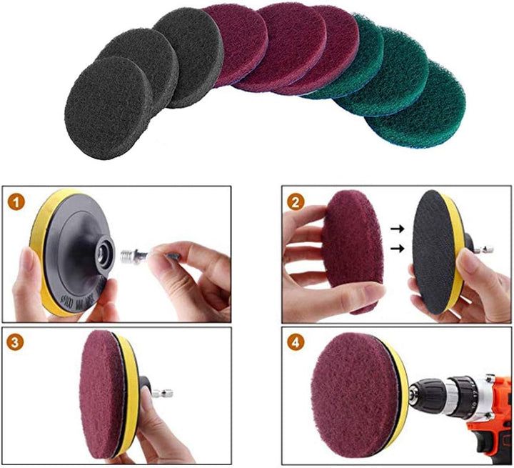 JOQINEER Reinigungsbürste Drill Brush Reinigungsbürsten Reinigungskit 13pcs für Bohrmaschinen Schwäm