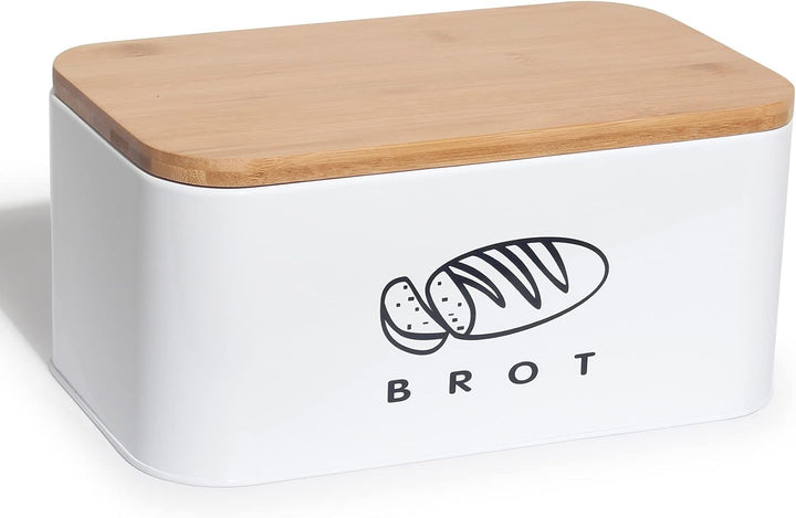 Theo&Cleo Brotkästen mit Deckel, Deckel aus Ökologisches Bambus, Kann als Schneidebrett, Geräumiger