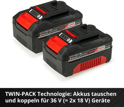 Original Einhell Starter Kit 4,0 Ah Akku und Ladegerät Power X-Change (Li-Ion, 18 V, 75 min Ladezeit