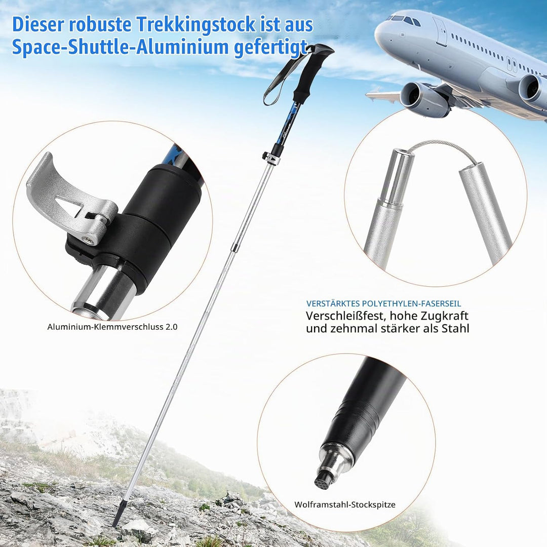 Wanderstöcke|Walking stöcke|Faltbar-Teleskop-leicht-wanderstock |für Damen und Herren | Aluminium |