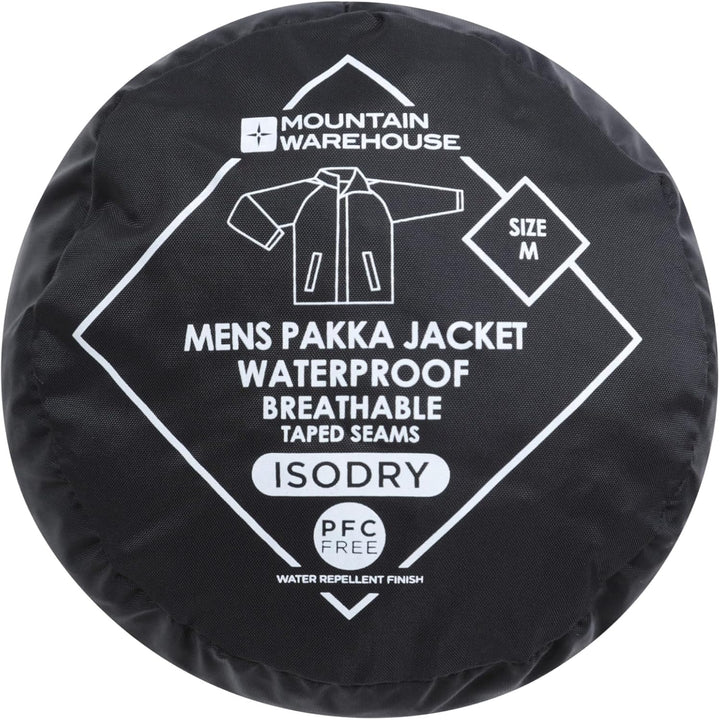 Mountain Warehouse Pakka Herren Wasserdicht Leichte verpackbare Regen Renn Sport Jacke XXS Schwarz,