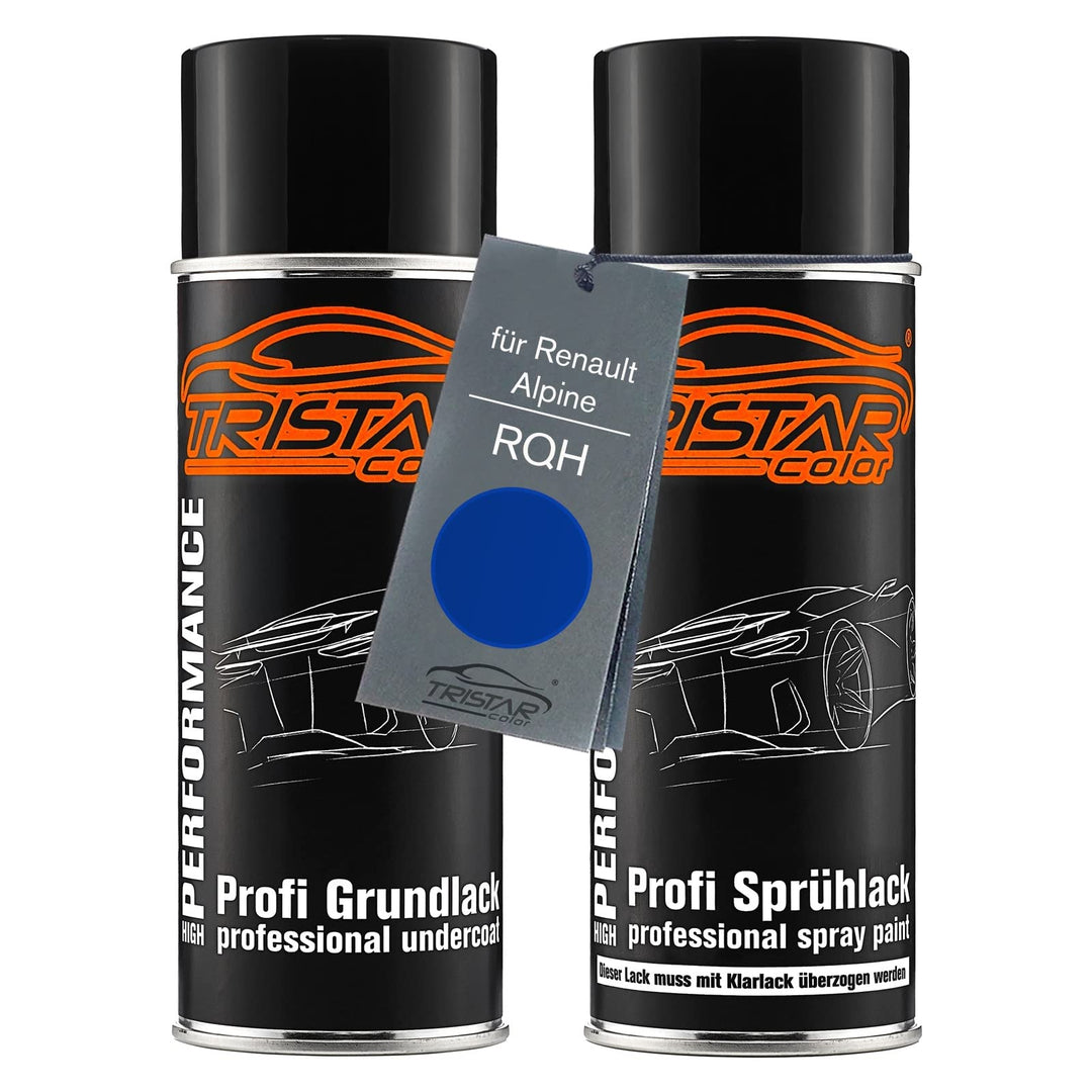 TRISTARcolor Autolack Spraydosen Set für Renault/Alpine RQH Bleu Iron Metallic Grundlack Basislack S