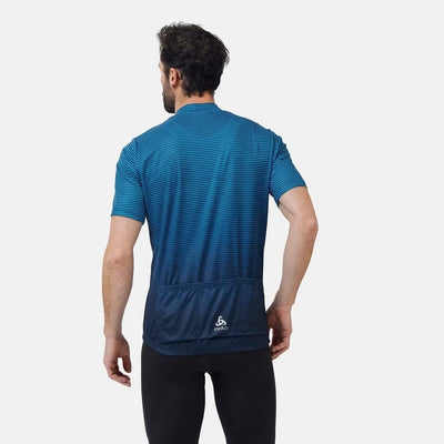 Odlo Herren Essential Print_411952 Radtrikot (1er Pack) S Indigo Bunting - Blue Wing Teal, S Indigo