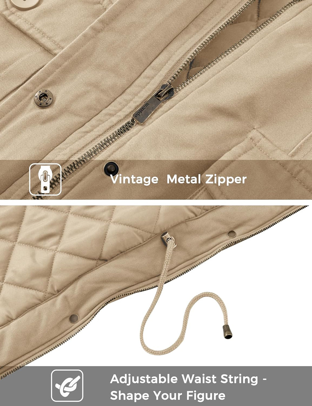 Wantdo Damen Klassische Baumwoll Jacke Warmer Fleece Mantel Winter Outdoor Parka Jacke Mittellanger