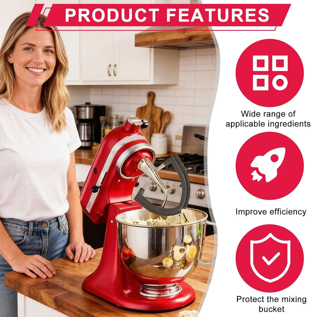 Flachrührer-Aufsatz aus Edelstahl kompatibel mit KitchenAid 4,5-5 Quart