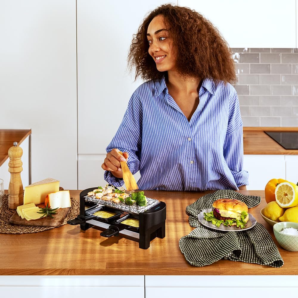 Cecotec Raclette mit elektrischem Grill für 2 Personen Raclette Cheese&Grill 3200 Pocket AllStone. 3