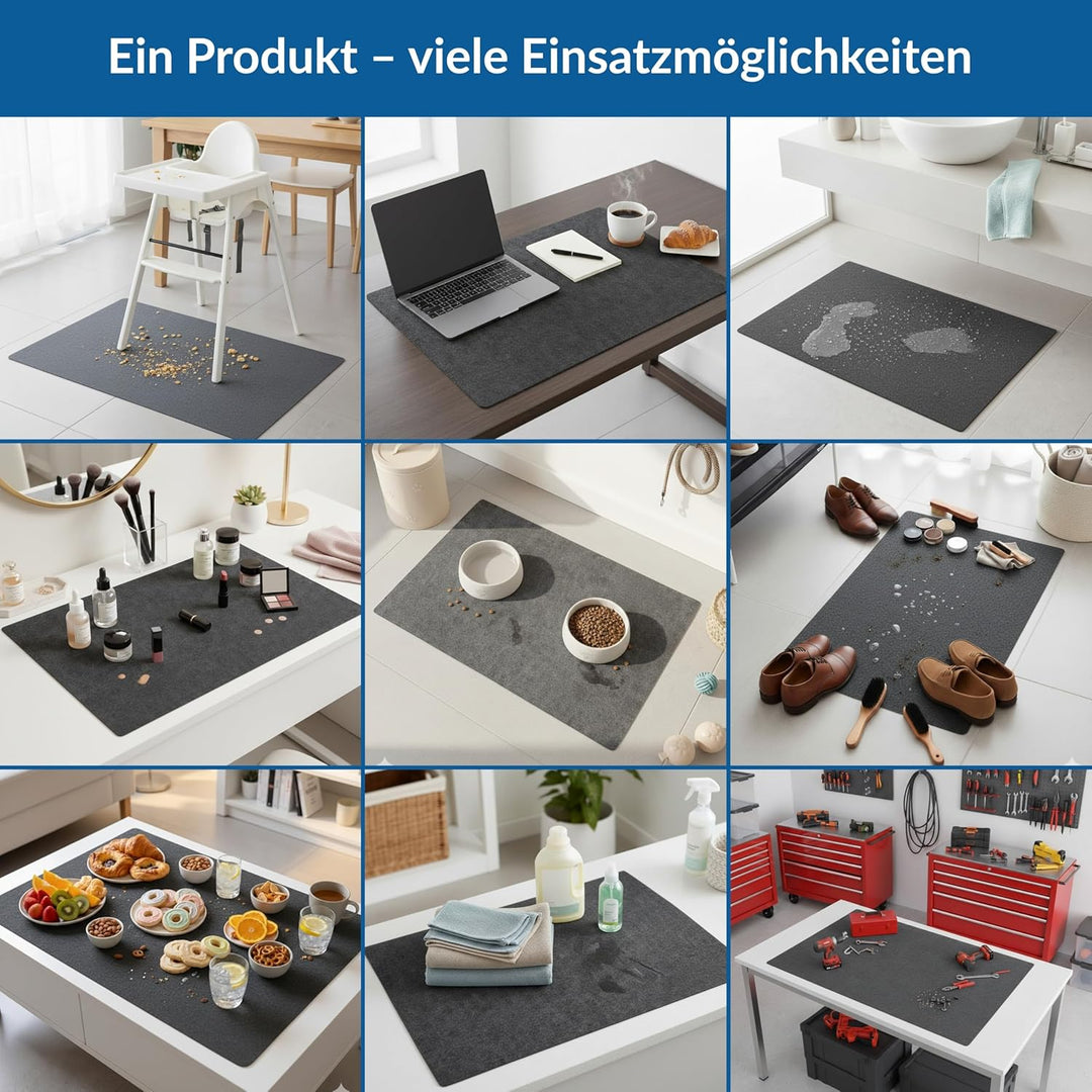 Fussmatte dünn 2 mm extra flach 60x90 cm, Schmutzfangmatte dünn innen, dünne Fussmatte aus Filz mit