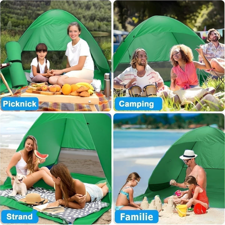 XXL Strandmuschel Pop Up uv Schutz 50 +, Strandzelt Sonnenschutz 3-5 Personen, Grösser Strandmuschel
