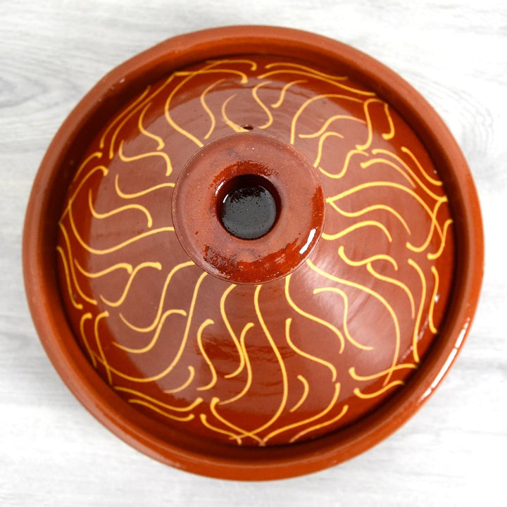 Marokkanische Tajine, Kochtopf, Gartopf, Schmortopf aus Marokko Glasiert, für 4-5 Personen, Original