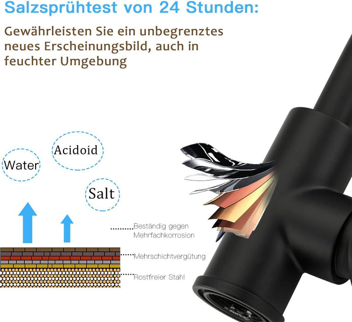 Frap Wasseramartur Schwarz Bad, Moderner Stil Waschtischarmatur, Waschtischbatterie Einhebel-mischer